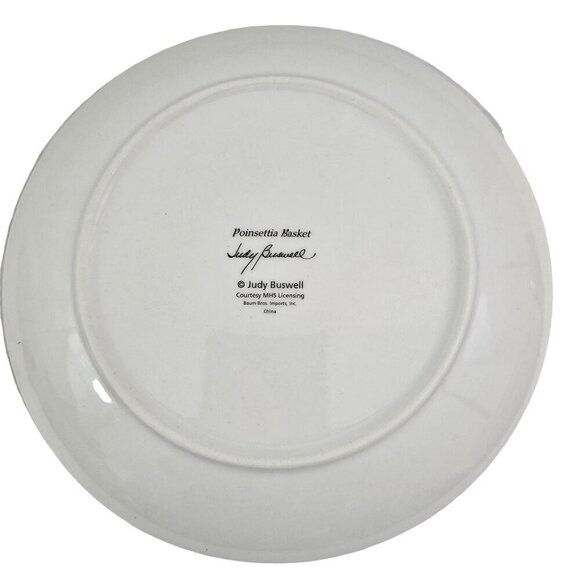 Formalities Baum Bros Poinsettia Basket Salad Dessert Luncheon Plates – Set of 4 - Picture 5 of 16